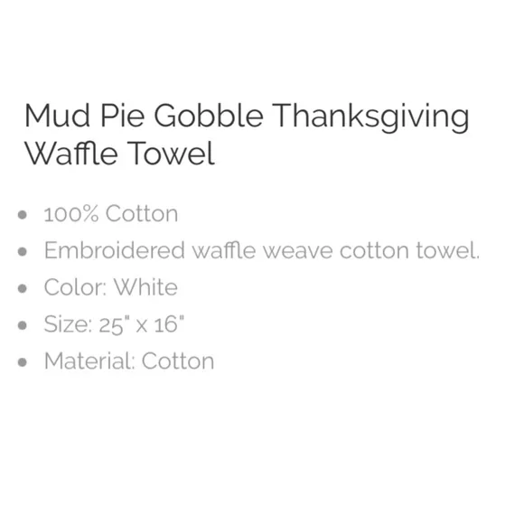 Mud Pie Gobble Waffle Towel - Picture 8 of 8